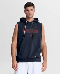 Nike Men's Navy Atlanta Braves Authentic Collection Standard Issue Dri-fit Sleeveless Hoodie