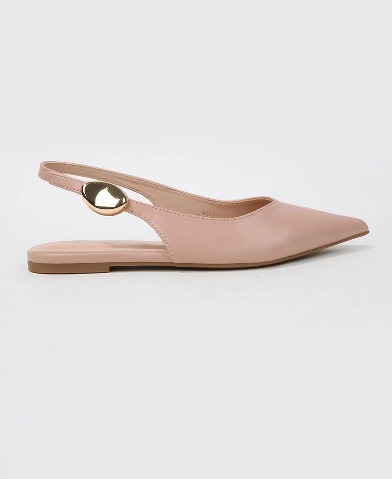 Berness Women's Reed Slingback Flats with Gold-Tone Accent