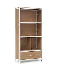 Slickblue Freestanding 56-Inch Bookcase with 5 Tiers and Drawer