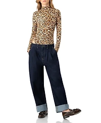 Ivonne Women's Long Sleeve Animal Print Bodysuit