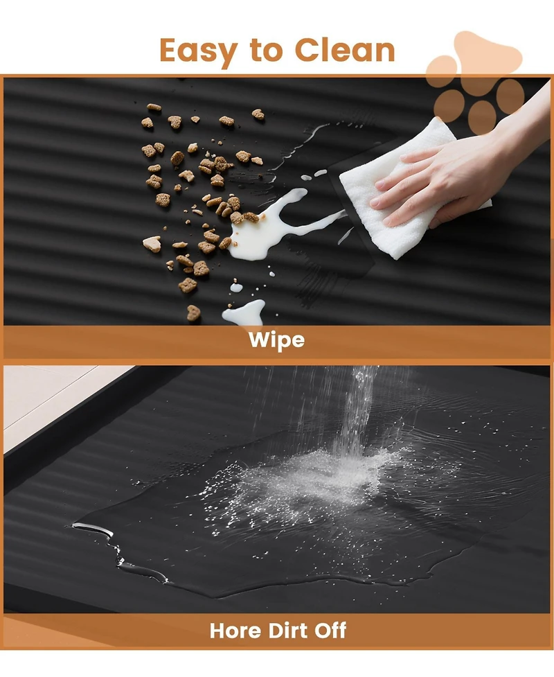 Aronkl Silicone Pet Feeding Mat Non-Slip Raised Edges Waterproof Easy Clean