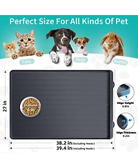 Aronkl Large Waterproof Pet Feeding Mat with Collection Pocket Anti Slip Bite Resistant