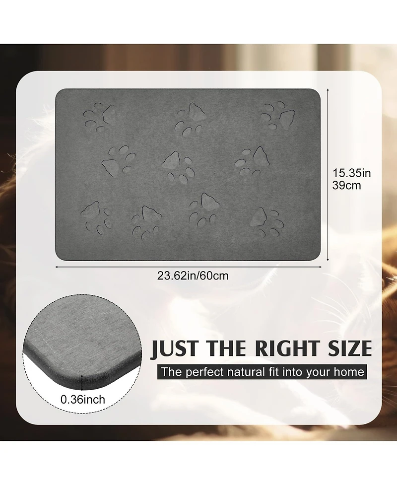 Aronkl Diatomaceous Earth Pet Feeding Mat Absorbent Non-Slip Quick Drying Easy Clean