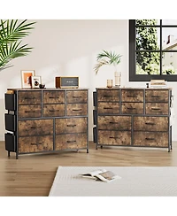 homfan 10-Drawer Fabric Storage Cabinet, Freestanding Organizer Tower with Non-Woven Drawers for Bedroom Closet Nursery