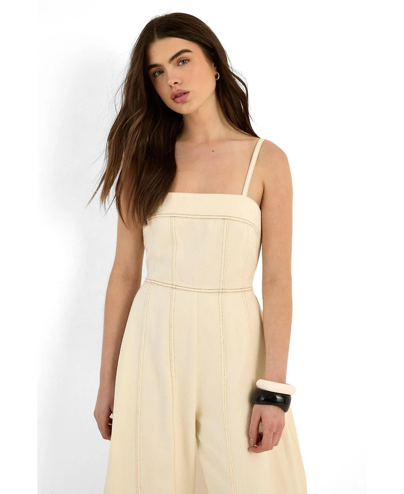 Nasty Gal Women's Wide Leg Denim Jumpsuit