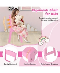 Gouun Kids Vanity Table and Chair Set with 3 Removable Mirrors