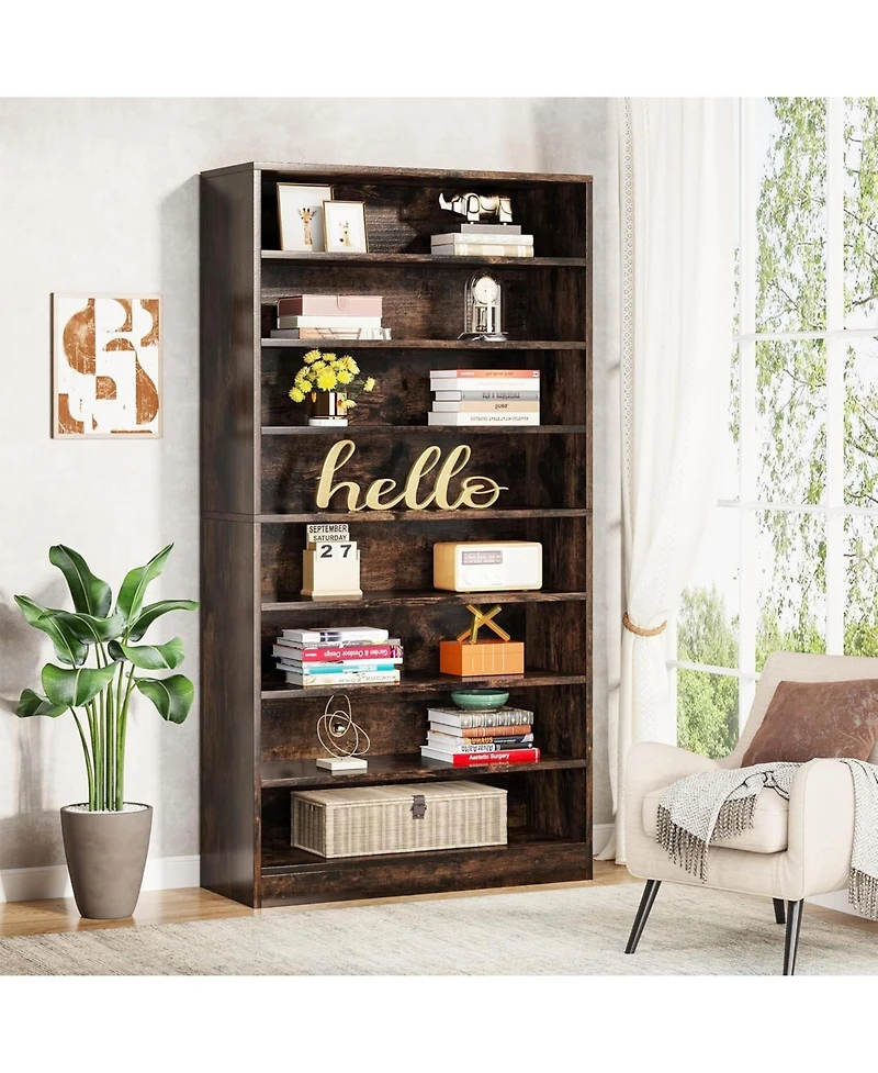 Slickblue Freestanding 9-Tier Bookshelf Organizer for Home or Office Display