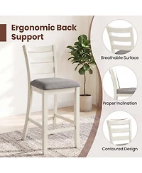 Slickblue Set of 2 Modern Bar Stools Upholstered Counter Height Kitchen Chairs