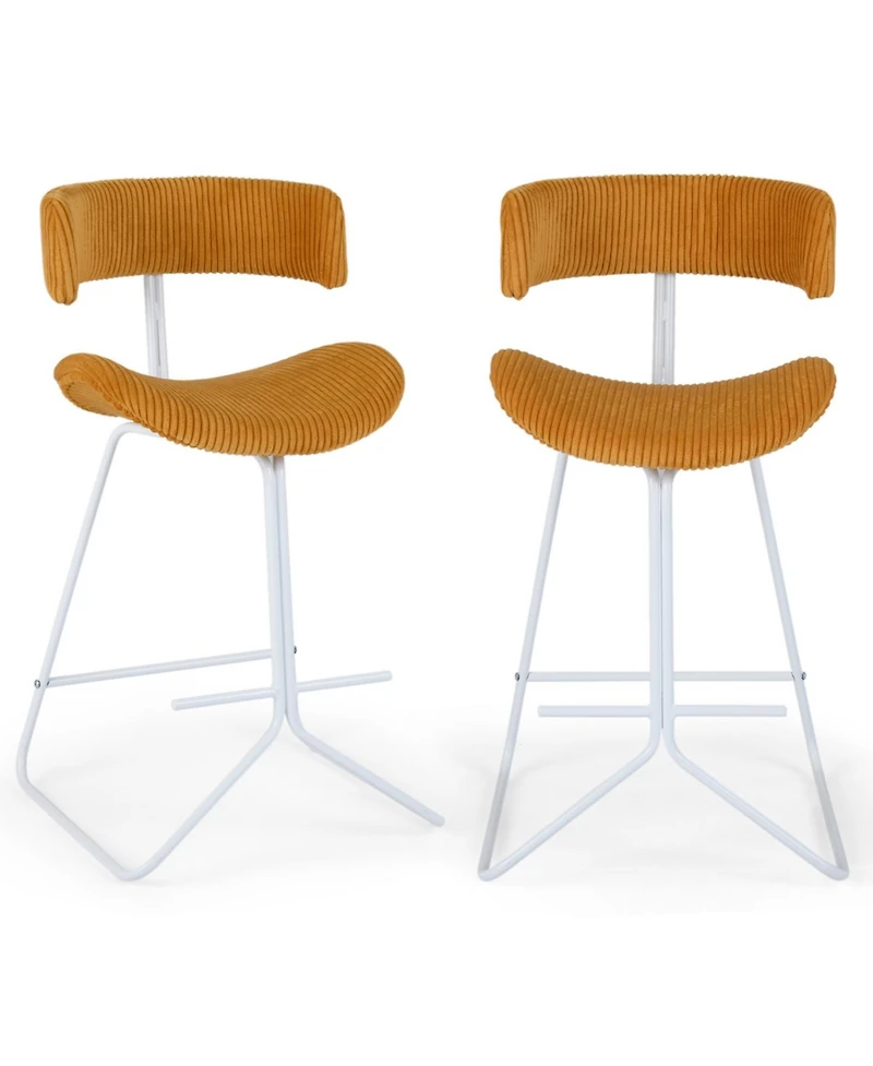 Slickblue Set of 2 25 Inch Counter Height Bar Stools Armless with Footrest