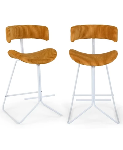 Slickblue Set of 2 25 Inch Counter Height Bar Stools Armless with Footrest
