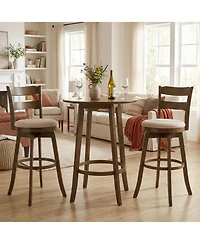 Slickblue Set of 2 30.5 Inch Swivel Bar Stools with Cushioned Seat and Backrest