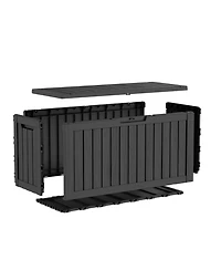 sumyeg Resin Outdoor Storage Deck Box with Lockable Lid
