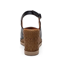 Forever & Always Shoes Helina Leather Wedge Sandal