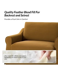 Hulala Home Raul Farmhouse Slipcovered Armchair with Feather Blended Cushion
