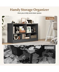 Gouun Kids 2-Shelf Bookcase 5-Cube Wood Toy Storage Cabinet Organizer