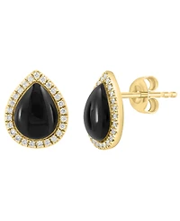 Effy Collection Onyx & Diamond (2/5 ct. t.w.) Earrings in 14k Yellow Gold