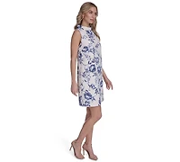 Calvin Klein Women's Printed Mock Neck Mini Dress