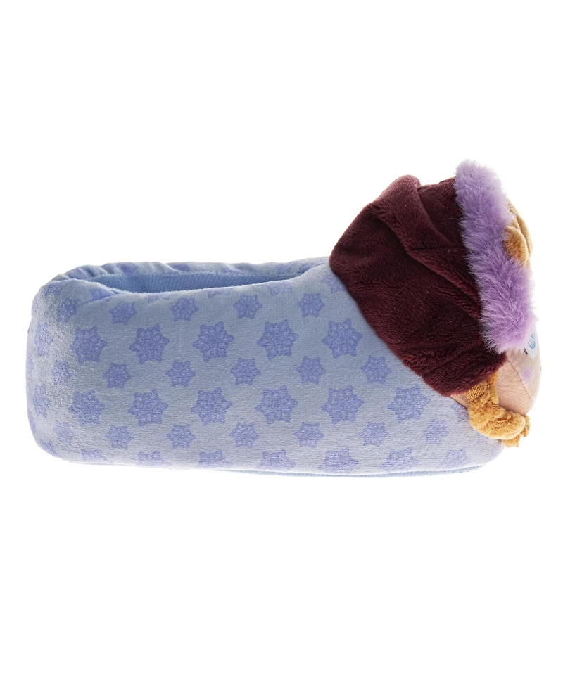 Disney Frozen 3D Anna & Elsa Girls' Slippers Warm, Fluffy, and Comfortable House Footwear (Toddler Sizes 5-10 / Little Kid 11-1)