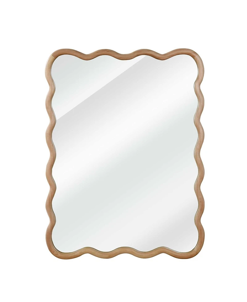 Laoties 30" x 40" Wavy Wall Mirror, Solid Wood Bathroom Vanity Mirror for Bedroom, Entryway and Living Room