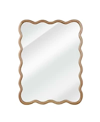 Laoties 30" x 40" Wavy Wall Mirror, Solid Wood Bathroom Vanity Mirror for Bedroom, Entryway and Living Room