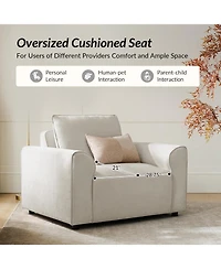 Hulala Home Bernice Modern Oversized Armchair with Removable Back Cushion