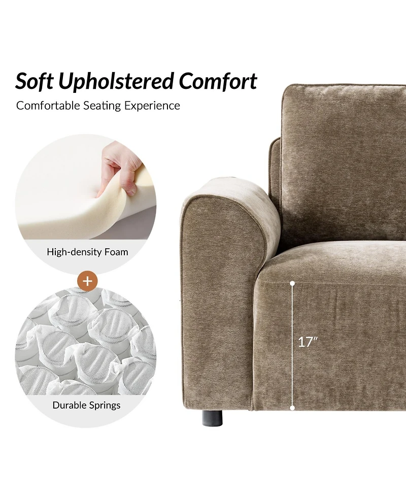 Hulala Home Bernice Modern Oversized Armchair with Removable Back Cushion