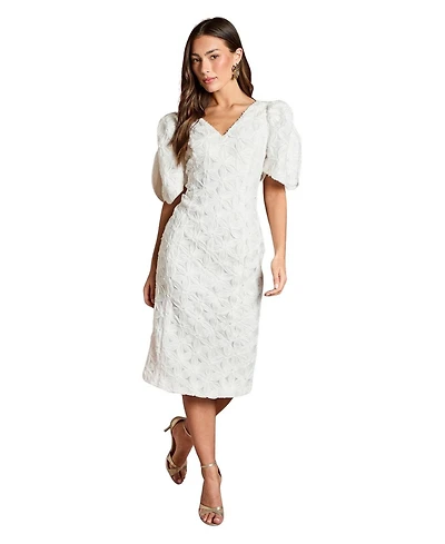 Coast Women's Floral Pleated Sleeve Pencil Dress