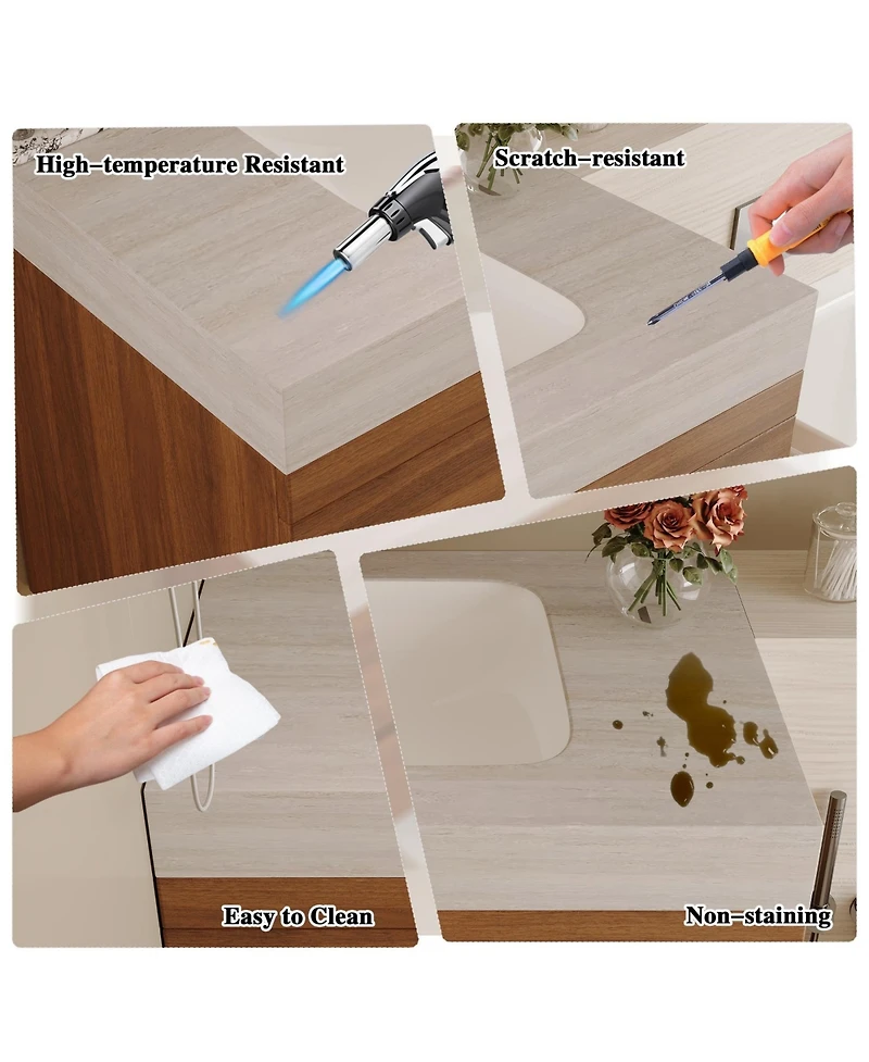 Phying 29.9 Inch Modern Floating Bathroom Vanity Wall Mounted Bath Cabinet Sink Space Saving Bathroom Furniture for Small Bathrooms Apartments