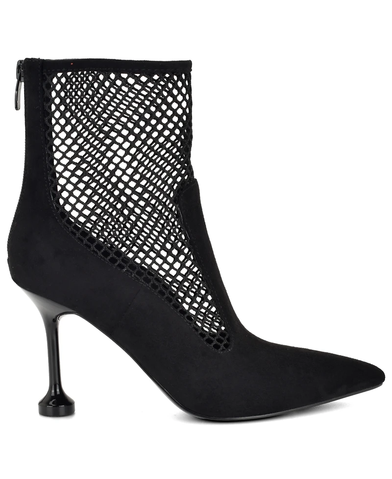 Nine West Women's Goane Fishnet Pointed Toe Dress Booties