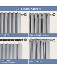 Chenille Blackout Back Tab Curtains Pair