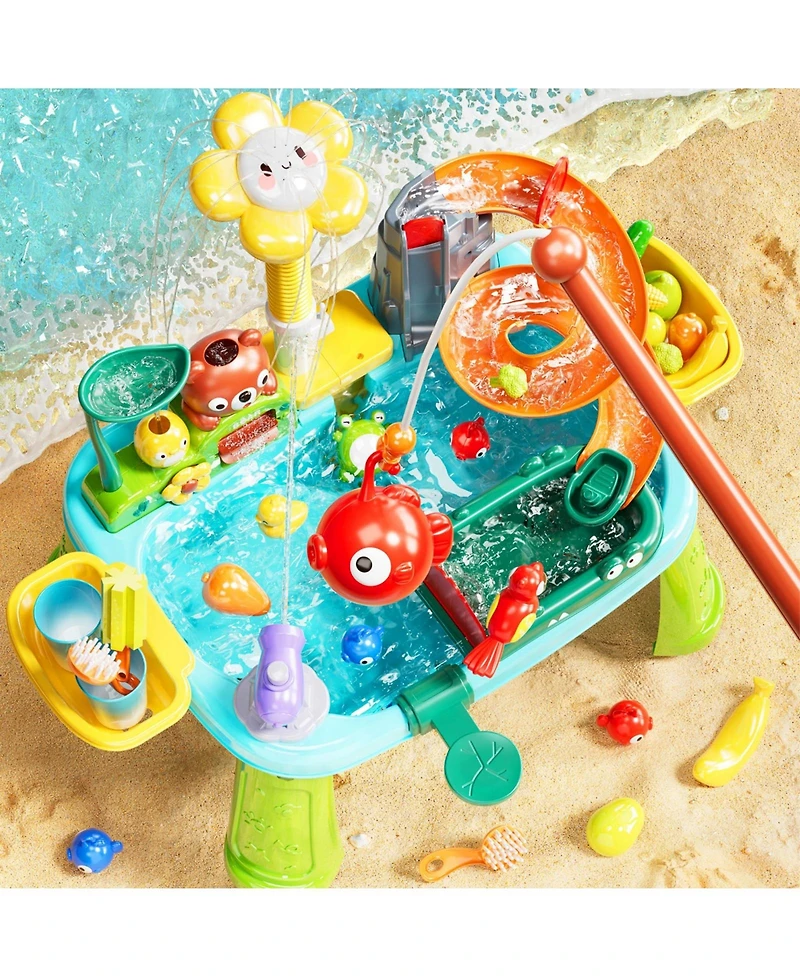 Gnuadz Water Table Play Sink Electric Faucet Fishing Game Kitchen Toy