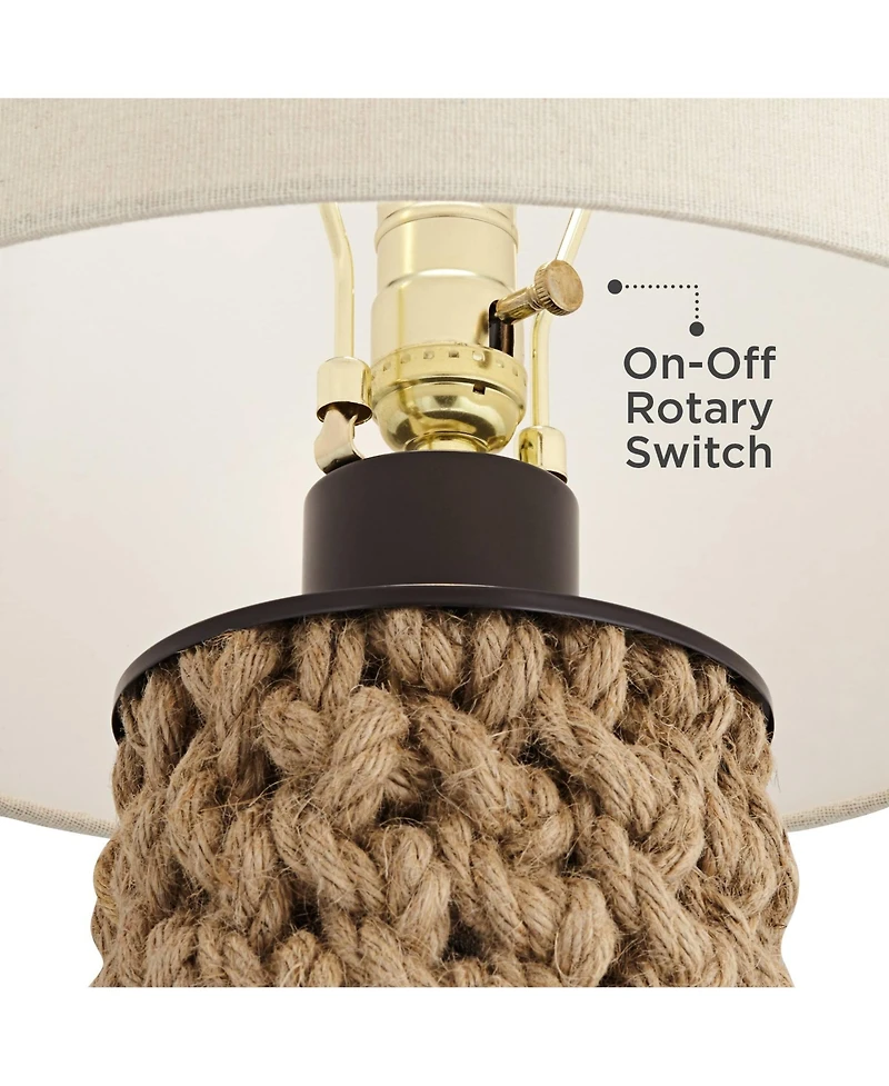 360 Lighting Ciera 25 1/4" High Farmhouse Rustic Modern Table Lamps Set of 2 Natural Bronze Rope Wrapped Living Room Bedroom