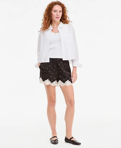 On 34th Women's Pull-On Lace-Trim Shorts, Macy's Exclusive