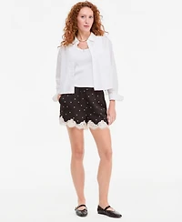 On 34th Women's Pull-On Lace-Trim Shorts, Macy's Exclusive