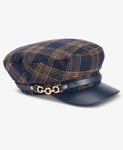 I.n.c. International Concepts Plaid Horsebit Conductor Cap, Macy's Exclusive