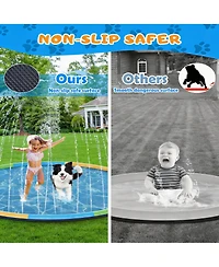 Aofar 197"Splash Pad Sprinkler Play Mat Dogs Pets Outdoor Foldable