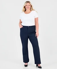 Jones New York Plus Size Ff Lexington Bootleg High-Waisted Jeans