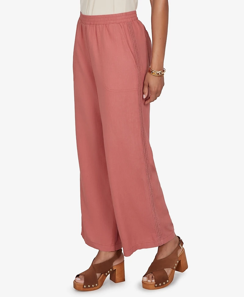 Ruby Rd. Petite Lace Trim Lightweight Pull-On Pants