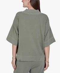 Ruby Rd. Petite Tropical Embroidered Knit Top