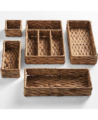 Best Choice Products 5PC Flatware Organizer Set, Woven Modular Silverware and Utensil Drawer Trays