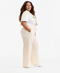 Style & Co Plus LuxLounge Wide-Leg French-Terry Drawstring Pants, Macy's Exclusive
