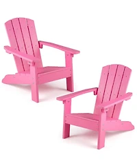 Gymax 2 Piece Kid's Adirondack Chair All-Weather Hips Toddler Lawn w/ Ergonomic Design
