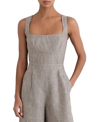 Reiss Women's Flora Structured Linen Jumpsuit
