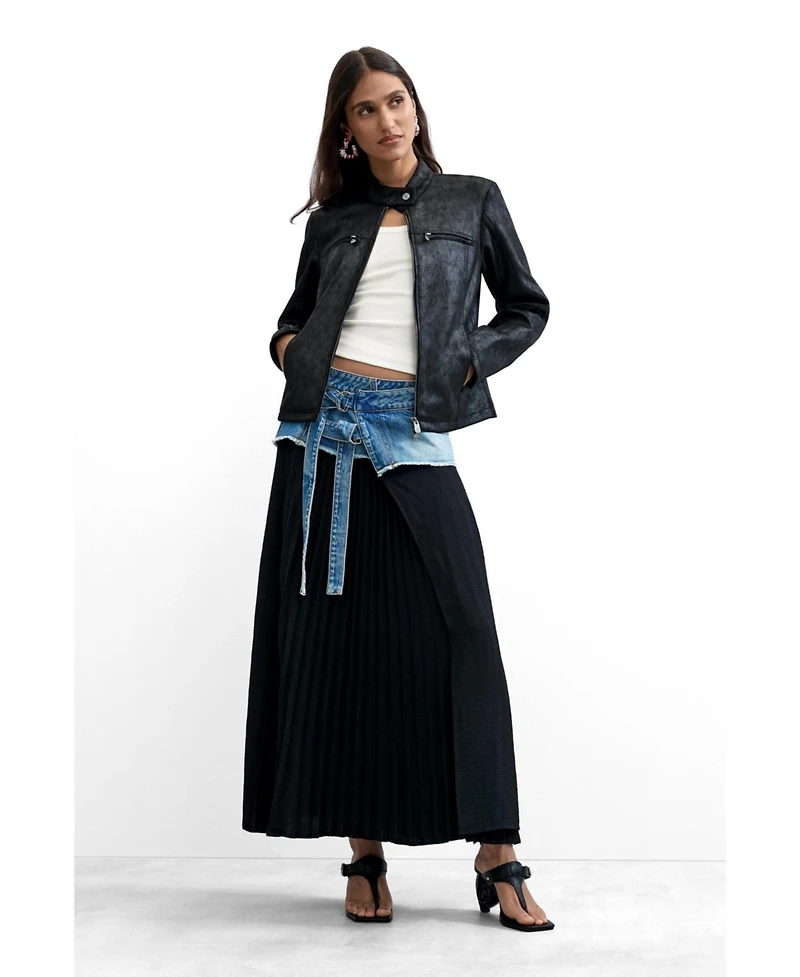 Desigual Women's Jacket Leather Effect