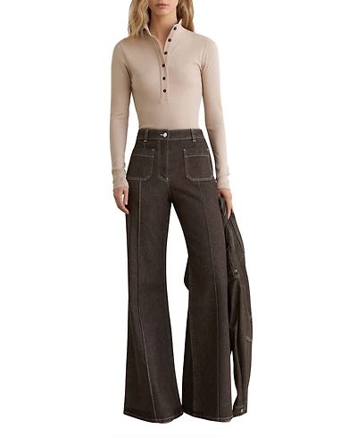 Reiss Women's Ida Button Funnel Top