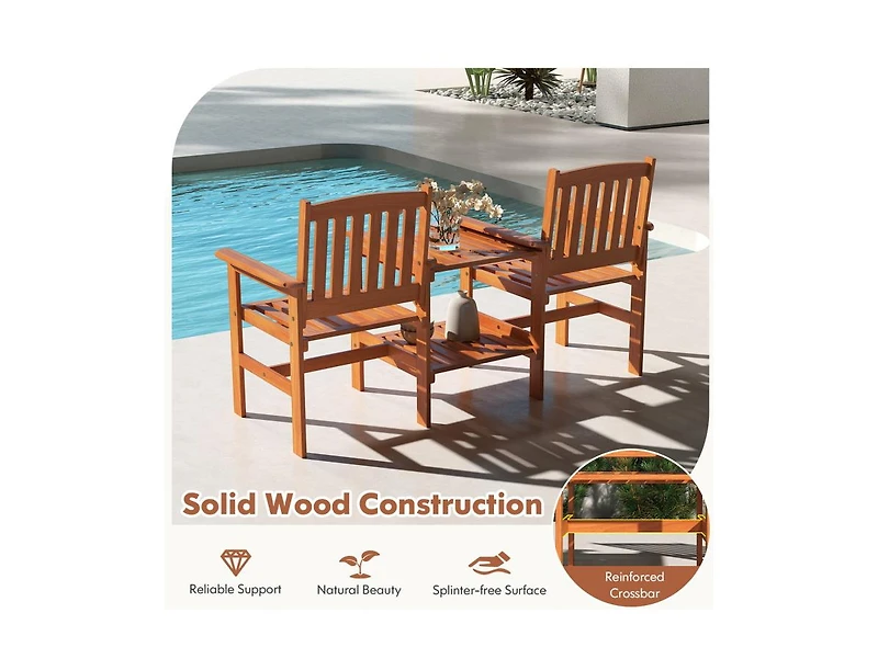 Boyel Living 2-Seater Outdoor Patio Furniture Set with 1.57 Inch Umbrella Hole