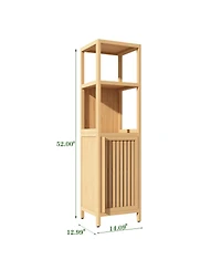 Boyel Living Large Capacity Multifunctional Bamboo Storage Cabinet