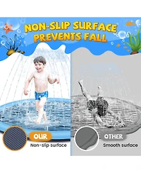 Aofar 97" Splash Pad for Dogs Kids Non Slip Sprinkler Pool Outdoor Summer