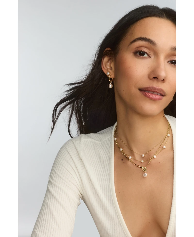 Kendra Scott Freshwater Cultured Pearl 14K Gold Plated Over Brass Willa Huggie Earrings