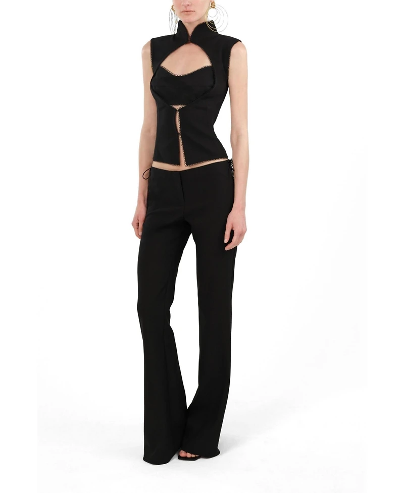 Nocturne Women's Side-Tie Low-Rise Slim Fit Trousers